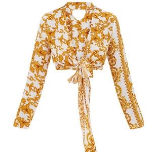 Baroque Print Crop Top